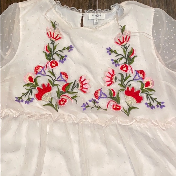 Umgee embroidered floral boho with sheer top - Picture 2 of 5